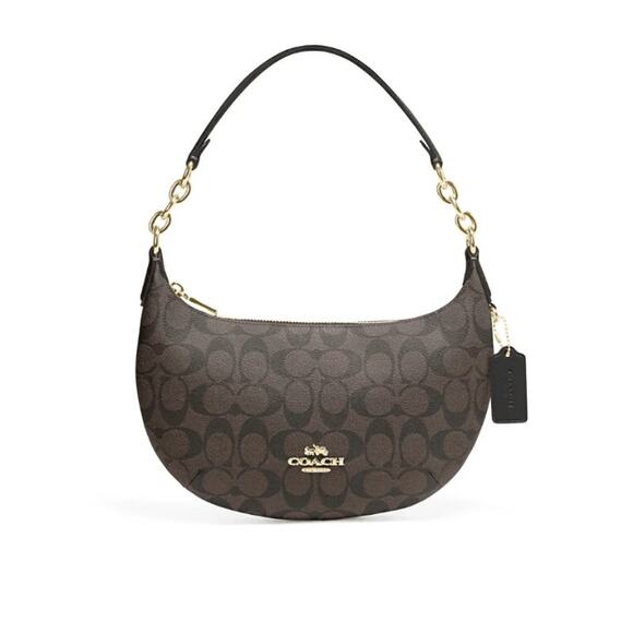 NWT COACH Payton Hobo Bag In Signature Canvas brown black - Picture 1 of 8